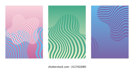 Set von bunten Umschlägen mit abstrakten Linien.