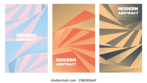 Set of colorful covers with geometric shapes and gradient in the abstract background. Abstract design cards perfect for prints,flyers,banners,invitations,special offer and more. 