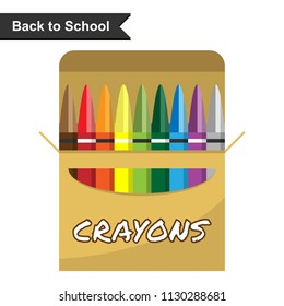 Set of Colorful crayon on white background, Vector illustration.