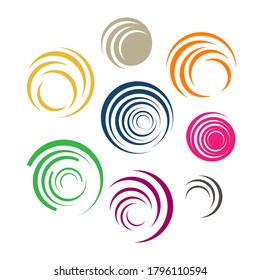 Set von bunten, abstrakten Kreis-Logo-Design-Grafikelement-Vorlage