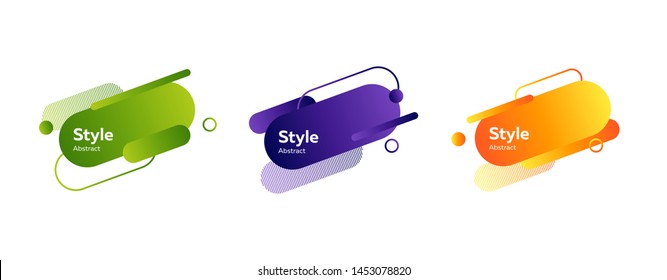 Set of colorful creative abstract geometric elements. Vector illustration. Can be used for advertising, marketing, presentation