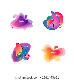 Set of colorful creative abstract geometric elements. Vector illustration. Can be used for advertising, marketing, presentation