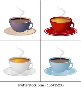 Set of colorful cups