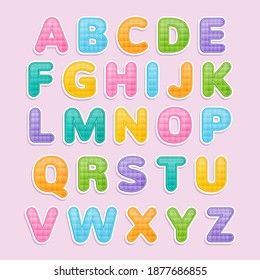 Cartoon Bubble Font Colorful Letters Glint Stock Vector (Royalty Free ...