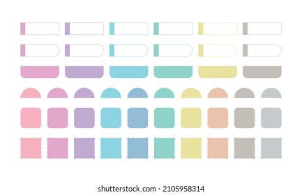 Set von bunten und süßen Tagebuch-Deco-Aufkleber-Symbole.