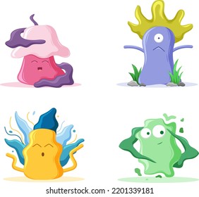 Set of colorful cute monsters