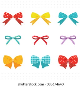 Set of Colorful Cute Ribbon 