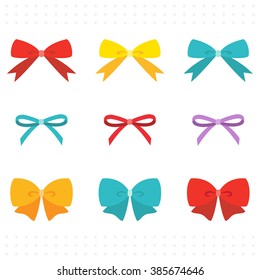 Set of Colorful Cute Ribbon 