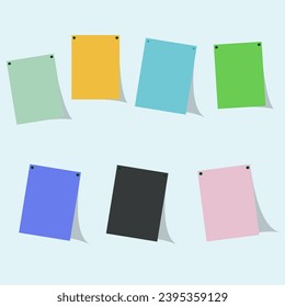 Set of Colorful Cute Vintage Baby Daily Planner Scrapbook Memo Note Paper Schedule Template Sticker Label or symbol set element bundle, Paper sheet with to do list, Isolated Background