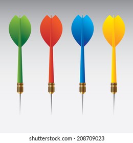 Set of colorful darts. Vector illustration
