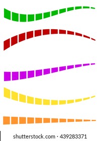 Set of colorful dashed lines in different directions