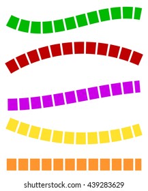 Set of colorful dashed lines in different directions