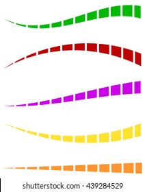 Set of colorful dashed lines in different directions