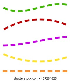 Set of colorful dashed lines in different directions