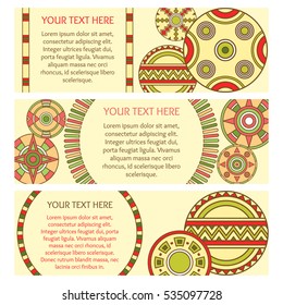 Set of colorful decorative backgrounds. Collection of bright templates with free place for your text. Design for card, invitation, certificate, gift, flyer, poster, banner. Vector illustration