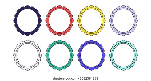  set of colorful decorative circular frames