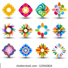 set of colorful design elements, icons, logo set