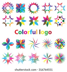 set of colorful , design elements, icons, logos