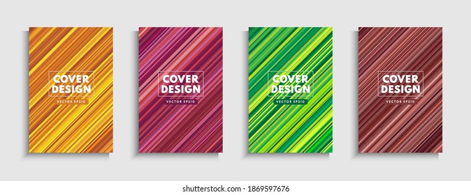 Set of colorful diagonal stripes line on background. Modern and Minimal trendy color design. You can use for Web Site, Wallpaper, Banner, Presentation, A4 Cover, Print ad. Vector illustration