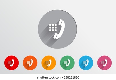 Set of colorful dialer icons