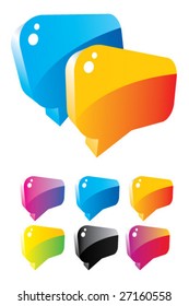 Set of colorful dialog boxes