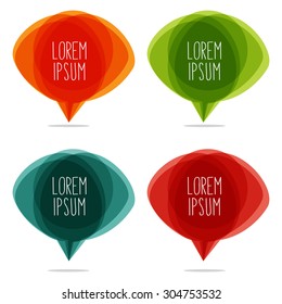 set of colorful dialog speech bubbles
