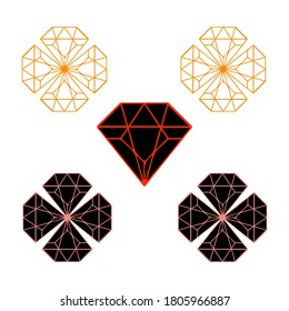 conjunto de diseño de vectores coloridos de diamantes