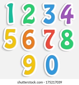 set of colorful digits.multicolored numbers.vector