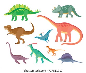 Set of colorful dinosaurs.