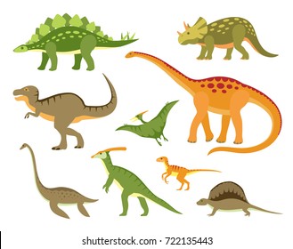 Set of colorful dinosaurs.