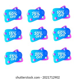 set of colorful discount labels. Discount label element. colorful. modern. gradient