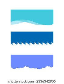 Set of colorful divider headers concept. Blue sheets of paper. Torh and ripped place for notes. Cardboard scrap element. Cartoon flat vector collection isolated on white background