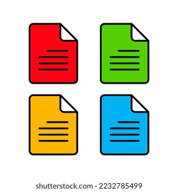 Set of Colorful Document Icons