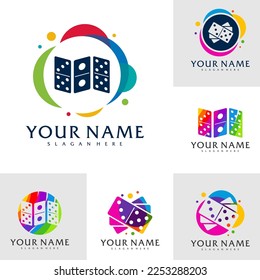 Set of Colorful Domino logo vector template, Creative Domino logo design concepts