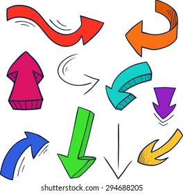 Set of colorful doodle arrows for your business