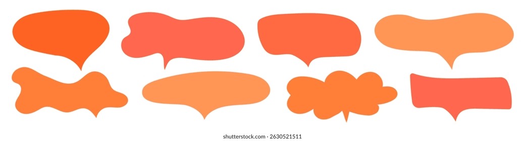 Conjunto de burbujas de discurso de doodle de colores, iconos de cuadro de texto Ilustración vectorial