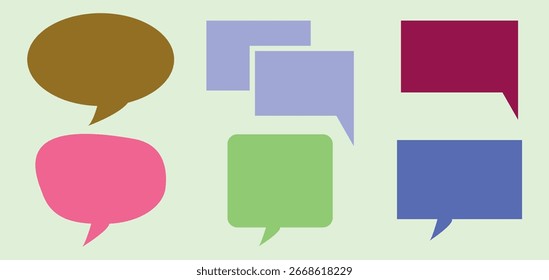 Conjunto de ícone colorido de bolhas de fala de rabiscar. Coleção de bolhas de fala desenhadas à mão.  Faixas, etiquetas de preço, adesivos, cartazes, crachás. Isolado no fundo branco.