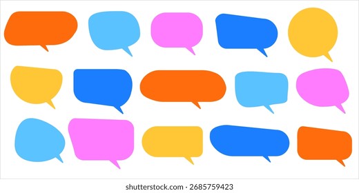 Conjunto de coloridos iconos de burbujas de discurso doodle Ilustración vectorial