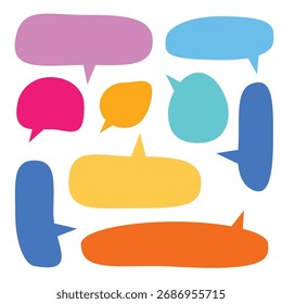 Conjunto de coloridos iconos de burbujas de discurso ilustración. burbuja de discurso colorido icono 