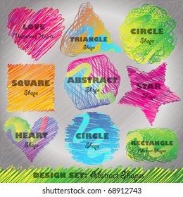 Set of Colorful Doodled Shapes