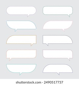 set of colorful dot line bubbles chat vector design