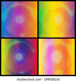  set of colorful dotted backgrounds vector