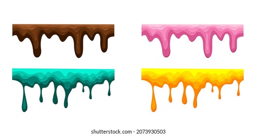 conjunto de ilustraciones coloridas del vector de goteo
