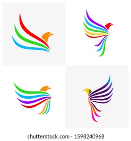 Set of Colorful Eagle Logo Template Design Vector, Creative Eagle Logo concept