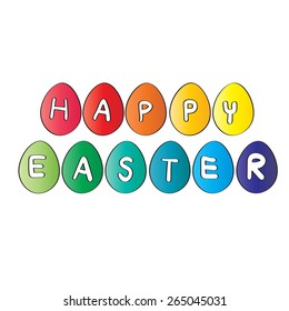 set of colorful easter egg on white background