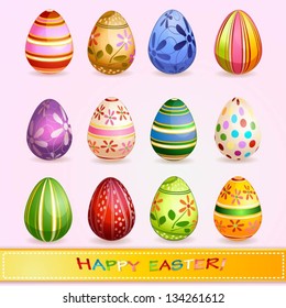 Set of colorful  Easter eggs