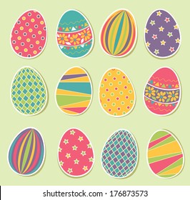Set of colorful Easter eggs