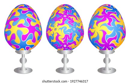 Set of colorful easter eggs.