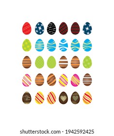 A set of colorful Easter eggs