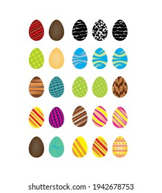 A set of colorful Easter eggs